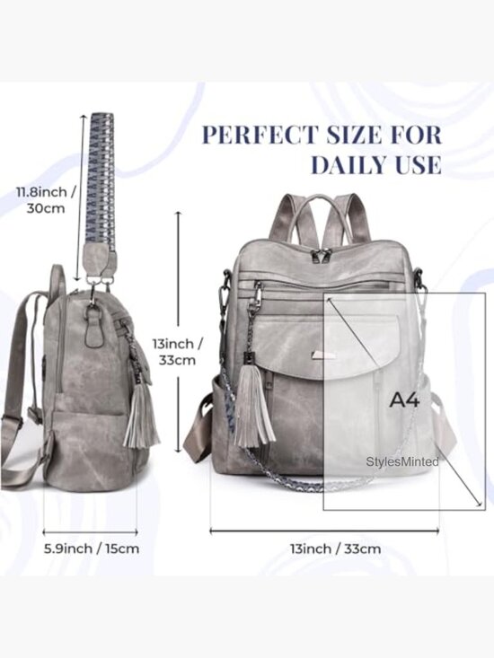 Vegan Leather Convertible Mini Backpack Purse Daypack Tassel Travel Work